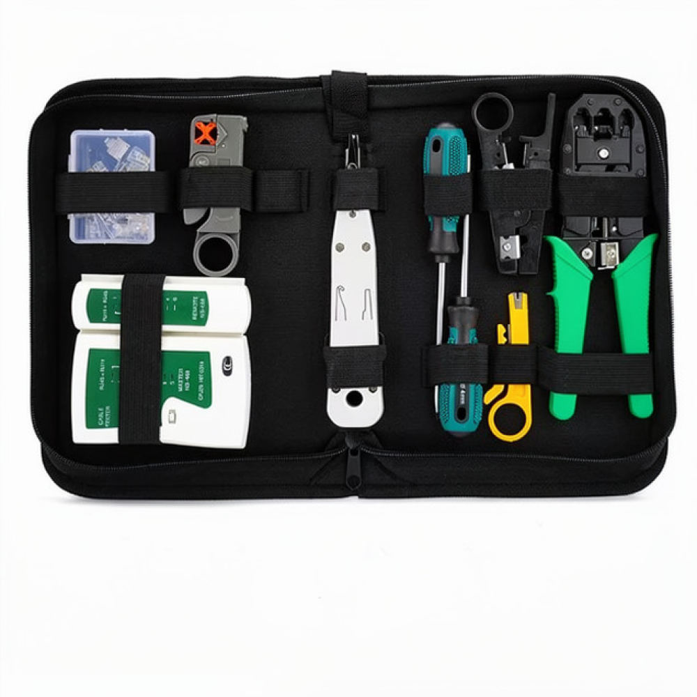 Tool Set - Professionele netwerkreparatieset, Ethernetkabeltester, krimptangset, draagbare hardwareoplossing
