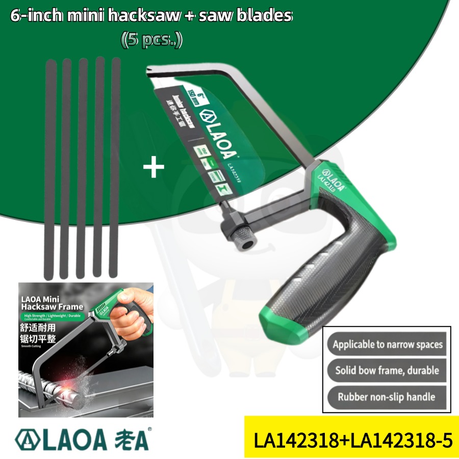 Hacksaw - LAOA 6Inch Mini Handzaag Met Zaagbladen